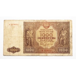 Polsko, PRL (1944 - 1989), 1000 ZŁOTYCH 15.01.1946, série E.