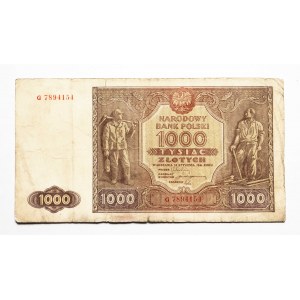 Poľsko, PRL (1944 - 1989), 1000 ZŁOTYCH 15.01.1946, séria G.