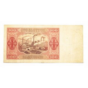 Poľsko, PRL (1944 - 1989), 100 ZŁOTYCH 1.07.1948, séria AF.