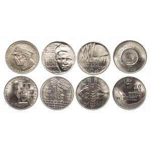 Polen, Volksrepublik Polen (1944-1989), Satz von 8 Gelegenheitsmünzen 10 Zloty 1967-1972