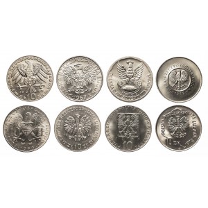 Polen, Volksrepublik Polen (1944-1989), Satz von 8 Gelegenheitsmünzen 10 Zloty 1967-1972