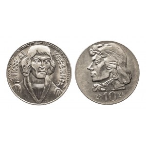 Polsko, PRL (1944-1989), 2 x 10 zlotých: Copernicus, Kosciuszko.