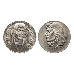 Polska, PRL (1944-1989), 2 x 10 złotych: Kopernik, Kościuszko.