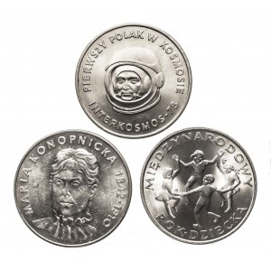 Polska, PRL (1944-1989), 3 monety okolicznościowe 20 złotych.