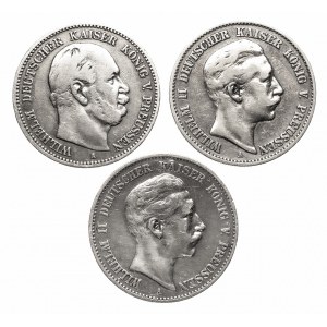 Niemcy, Cesarstwo Niemieckie (1871-1918), Prusy - zestaw monet 2-markowych 1876-1898