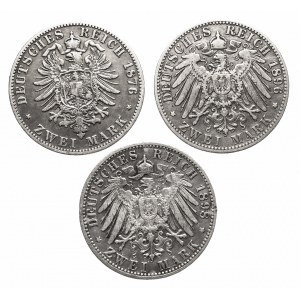 Germany, German Empire (1871-1918), Prussia - 2-mark coin set 1876-1898