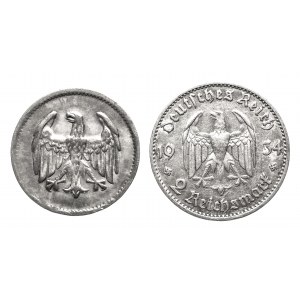 Německo, sada stříbrných mincí 1924-1934