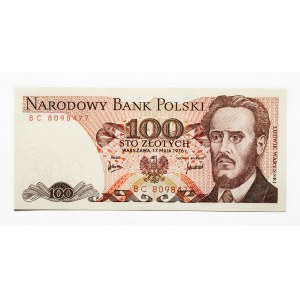 Polsko, PRL( 1944 - 1989), 100 ZŁOTYCH 17.05.1976, série BC.