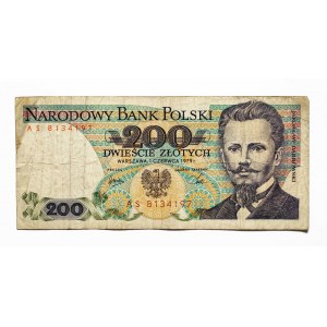 Poľsko, PRL (1944 - 1989), 200 ZŁOTYCH 1.06.1979, séria AS.