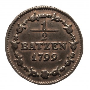 Švajčiarsko, Helvétska republika (1798 - 1803), 1/2 batzenu 1799