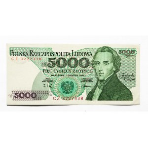 Poland, PRL (1944 - 1989), 5000 ZŁOTYCH 1.12.1988, CZ series.