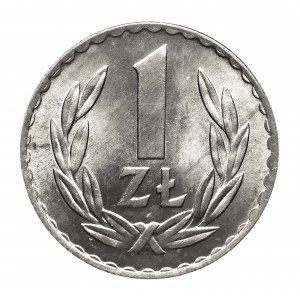 Polen, PRL (1944-1989), 1 Zloty 1975, Münzzeichen.
