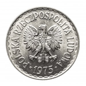 Poľsko, PRL (1944-1989), 1 zlotý 1975, značka mincovne.