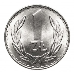 Poľsko, PRL (1944-1989), 1 zlotý 1975, bez mincovej značky.