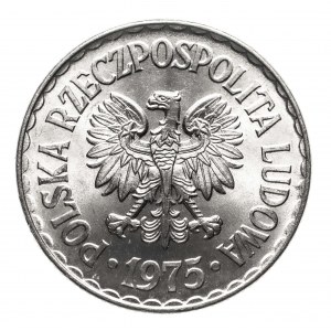 Poľsko, PRL (1944-1989), 1 zlotý 1975, bez mincovej značky.