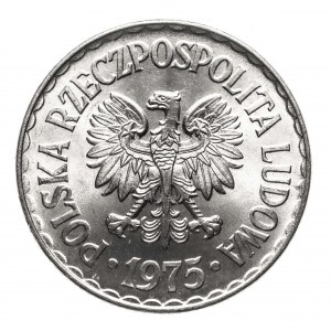 Polska, PRL (1944-1989), 1 złoty 1975, bez znaku mennicy.