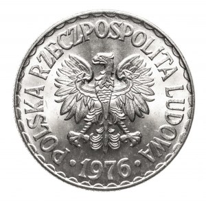 Polen, PRL (1944-1989), 1 Zloty 1976, ohne Münzzeichen.