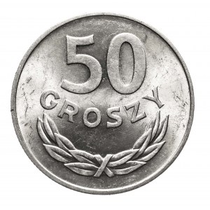 Polen, PRL (1944-1989), 50 Groszy 1975, ohne Münzzeichen.