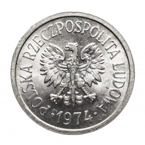 Polska, PRL (1944-1989), 10 groszy 1974, bez znaku mennicy.
