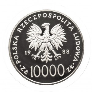 Poľsko, Poľská ľudová republika (1944-1989), 10000 zlotých 1988, Ján Pavol II Tenký kríž, Varšava