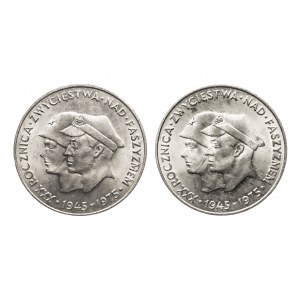 Polen, PRL (1944-1989), 200 Zloty 1975 - Sieg über den Faschismus - Satz von 2 Münzen, Warschau