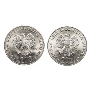 Polen, PRL (1944-1989), 200 Zloty 1975 - Sieg über den Faschismus - Satz von 2 Münzen, Warschau