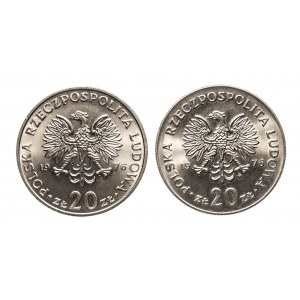 Polska, PRL (1944-1989), 20 złotych 1976, Nowotko - ze znakiem mennicy i bez