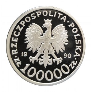 Polen, Republik Polen seit 1989, 100000 Zloty 1990, Solidarität, Typ D, SAMPLE