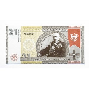 Polska, Pleszew, 21 koron pleszewskich. Powstanie Wielkopolskie, 2021 - banknot kolekcjonerski