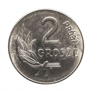 Polen, PRL (1944-1989), 2 Pfennige 1949 - Nickelprobe.