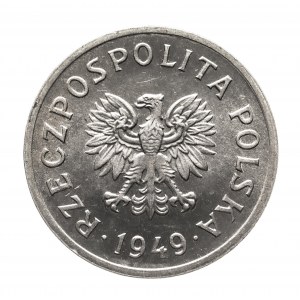 Polen, PRL (1944-1989), 10 groszy 1949, Aluminium.