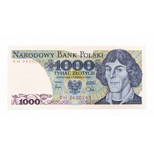 Polska, PRL (1944 - 1989), 1000 ZŁOTYCH 1.06.1982, seria KH.