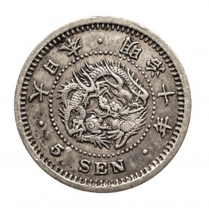 Japonia, Mutsuhito (Meiji) (1868 - 1912), 5 sen 1877, Osaka