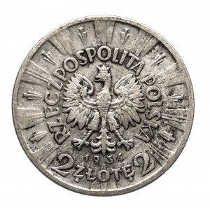 Poľsko, Druhá republika (1918-1939), 2 zloté Pilsudski 1934, Varšava.