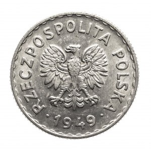 Polska, PRL (1944-1989), 1 złoty 1949, aluminium