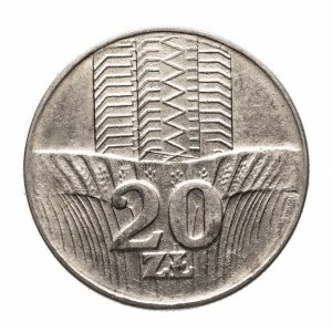 Polska, PRL (1944-1989), 20 złotych 1973 Wieżowiec i kłosy, fałszerstwo z epoki w żelazie