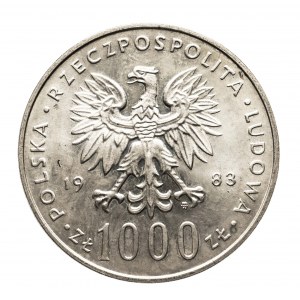 Polska, PRL (1944-1989), 1000 złotych 1983, Jan Paweł II, srebro