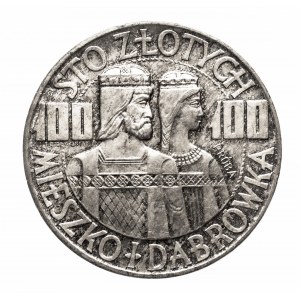 Poľsko, Poľská ľudová republika (1944-1989), 100 zlotých 1966, Mieszko a Dąbrówka - polovičné čísla, vzorka, Varšava