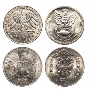 Polen, PRL (1944-1989), Münzsatz 10 Zloty 1967 - 1972