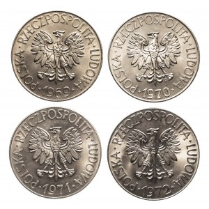 Polen, Volksrepublik Polen (1944-1989), Satz von 10 Gold Kościuszko 1969-1972