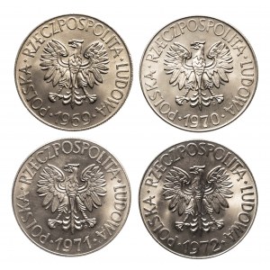 Polska, PRL (1944-1989), zestaw 10 złotych Kościuszko 1969-1972