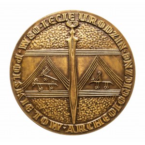 Poľsko, Poľská ľudová republika (1952-1989), medaila, 80. výročie narodenia Józefa Kostrzewského 1965, Varšava.
