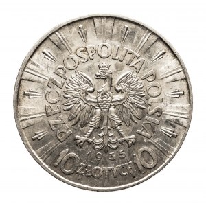 Poľsko, Druhá republika (1918-1939), 10 zlotých 1935, Piłsudski, Varšava