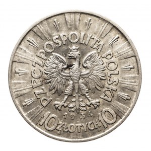 Polen, Zweite Republik (1918-1939), 10 Zloty 1934, Piłsudski, Warschau