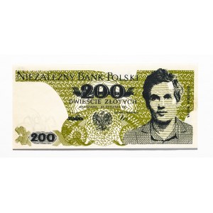 SOLIDARNOŚĆ, 200 zł 31.01.1986 Warszawa, Zbigniew Bujak.