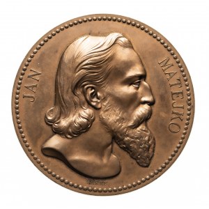 Polska, XIX wiek, medal Jan Matejko, 1875 rok w oryginalnym etui.
