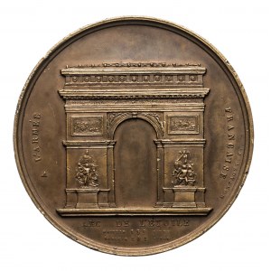 Francúzsko, Ľudovít Filip (1830-1848), medaila pri príležitosti výstavby Víťazného oblúka, 1836.