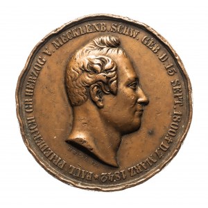 Niemcy, Mecklenburg - Schwerin, medal przedstawiający Pomnik Paula Friedricha Schwerinie 1849.