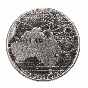Austrália, 1 2021 USD, unca čistého striebra.