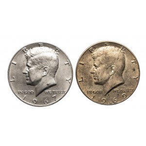 Vereinigte Staaten von Amerika (USA), Satz von 2 halben Dollarmünzen, Kennedy.